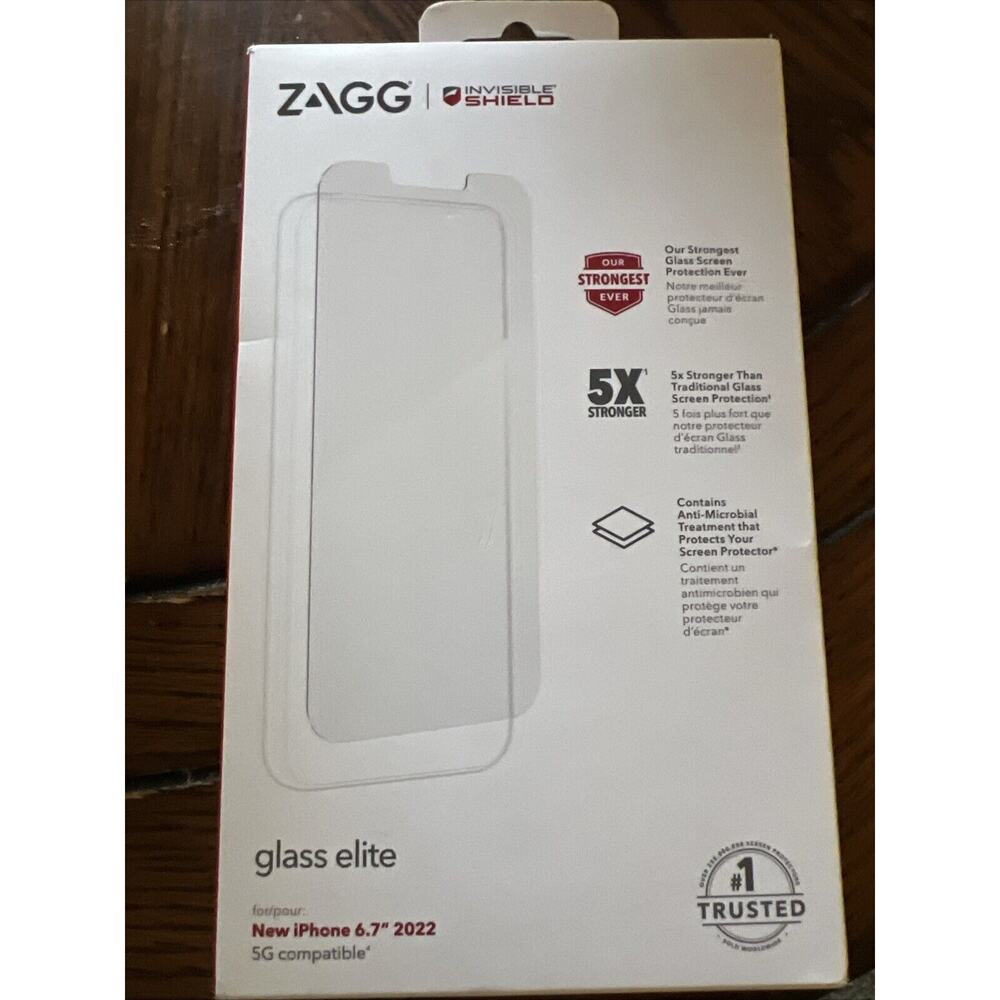 Zagg Invisible Shield Glass Screen Protection iPhone 14 Plus & Pro Max New